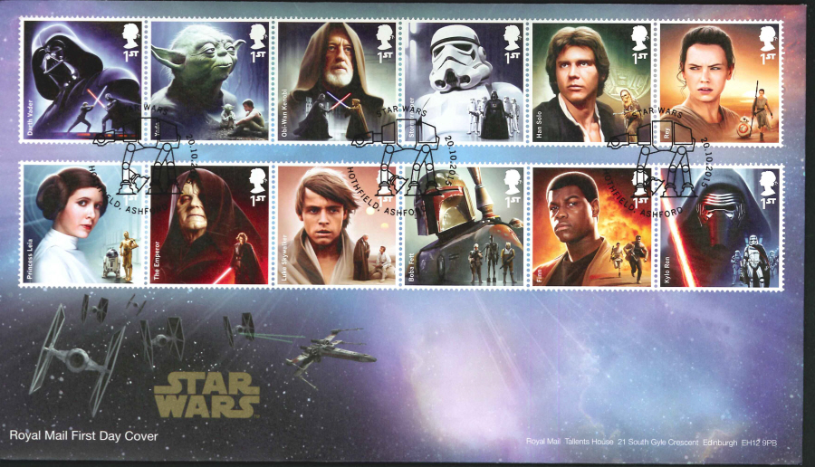 2015 - Star Wars Set First Day Cover, Hothfield, Ashford Postmark - Click Image to Close